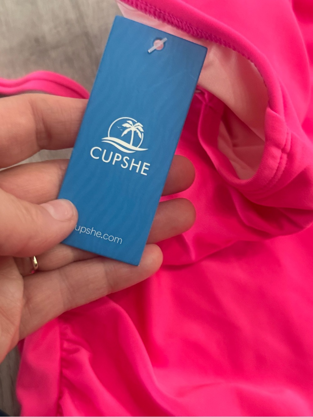 Cupshe Neon Pink & Navy One-Piece Swimsuits - Picture 4 of 7